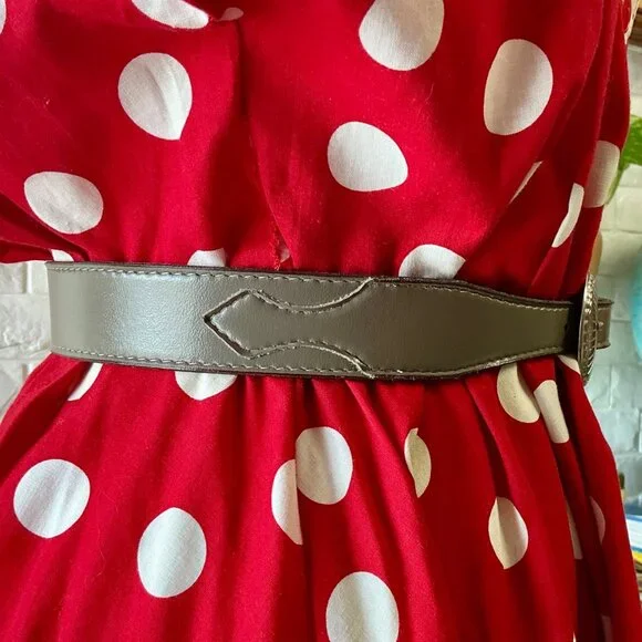 Vintage Textan Grey Leather Western Belt Silver Detailed Metal Buckle - Picture 5 of 16